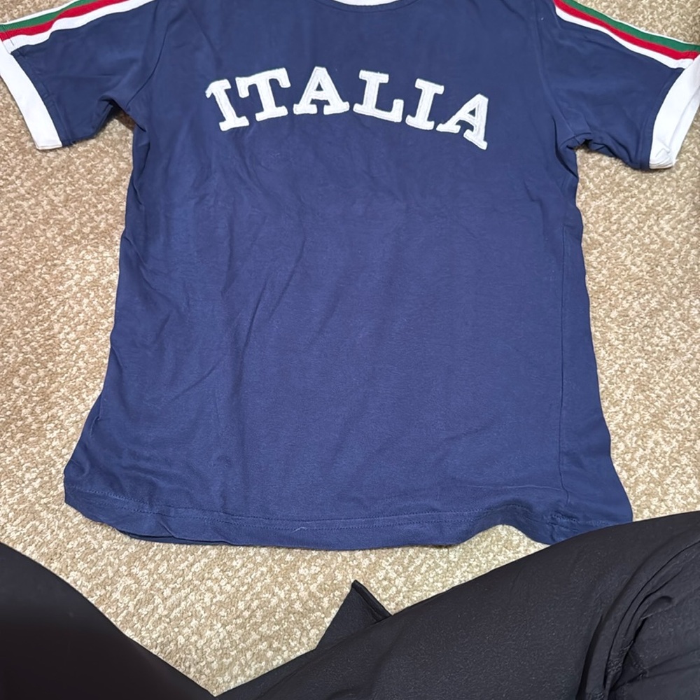 Blue Italia Short Sleeve Tee with Crew Neck